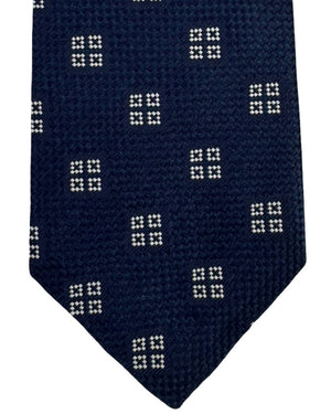Giampaolo Tie Dark Blue White Mini Squares
