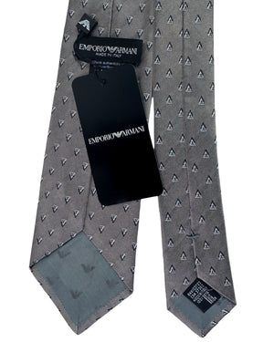 Emporio Armani Tie Metal Gray Micro Triangle Pattern
