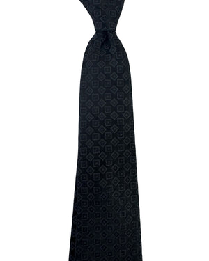 Emporio Armani Tie Black Gray Micro Diamond Pattern