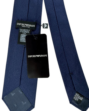 Armani Tie Midnight Blue Solid Pattern
