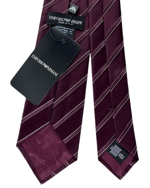 Armani Tie Maroon Stripes Design