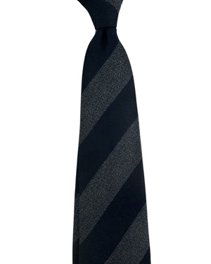 Cesare Attolini Tie Charcoal Gray With Midnight Blue