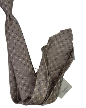 Battisti Sevenfold Tie Taupe Geometric