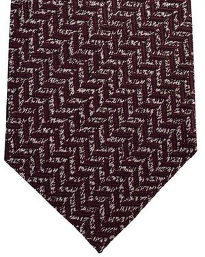 Battisti Sevenfold Tie Maroon Chevron