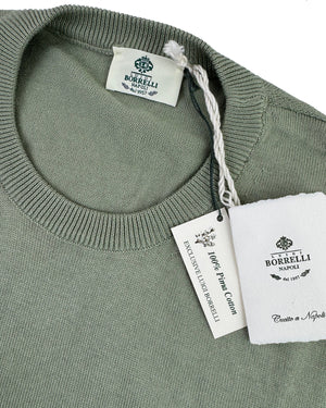 Luigi Borrelli Sweater Green Cotton EU 54 / US 44