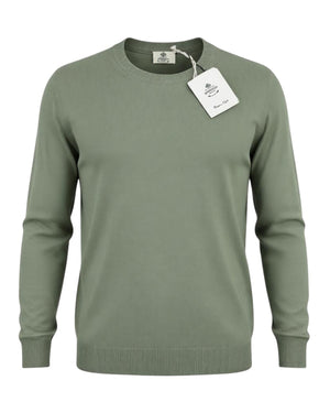 Luigi Borrelli Sweater Green Cotton EU 54 / US 44