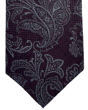 Brunello Cucinelli Silk Tie Burgundy Paisley