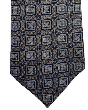 Taupe Gray Navy Tie Cucinelli