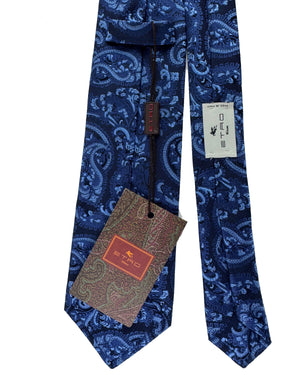 Etro Tie Navy Blue Paisley
