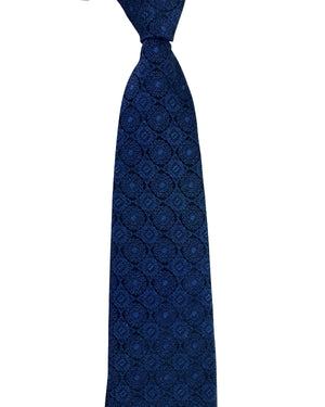 Etro Tie Dark Blue Medallion New