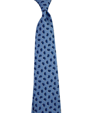 Etro Silk Tie Light Blue Paisley Micro Pattern