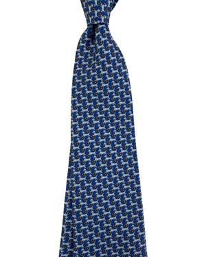 New Ferragamo Tie Royal Blue Dachshund