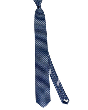 Salvatore Ferragamo Tie Navy Equestrian Horse Design