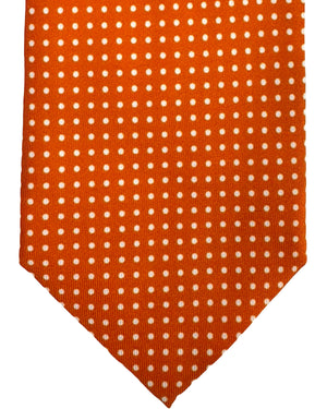 Giampaolo Silk Tie Orange Dots - Sartorial