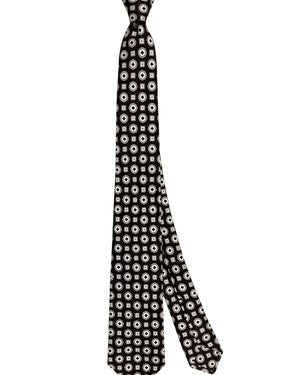 Kiton Sevenfold Tie Brown White FINAL SALE