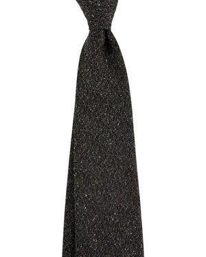 Kiton Sevenfold Tie Gray Black Brown Pattern SALE