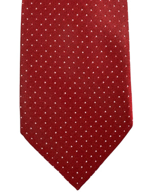Moschino Silk Tie Dark Red Micro Dots