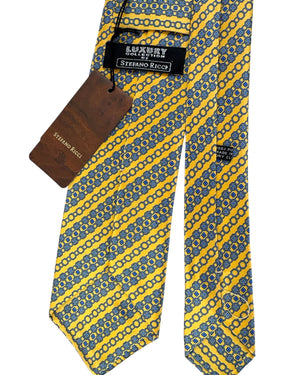 Stefano Ricci Tie Yellow Blue Patterned Stripes