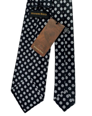 Stefano Ricci Tie Black Gray Geometric