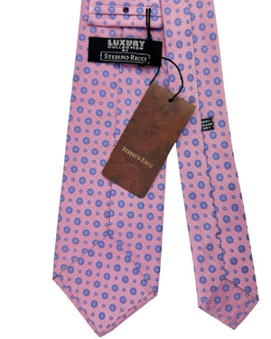 Stefano Ricci Tie Dust Pink Blue Medallions