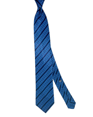 Stefano Ricci Tie Dark Blue Patterned Stripes