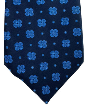 Stefano Ricci Tie Navy Blue Sky Blue Geometric