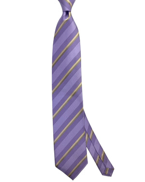 Valextra Silk Tie Lilac Stripes - Wide Necktie SALE
