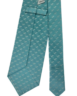 Valextra Silk Blue Bee Novelty Design - Wide Novelty Necktie FINAL SALE