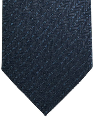 Ermenegildo Zegna Tie Dark Blue With Subtle Texture