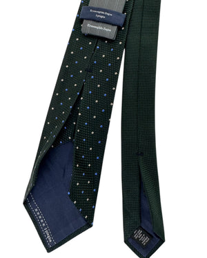 Ermenegildo Zegna Tie Forest Green Diamond Dot Pattern