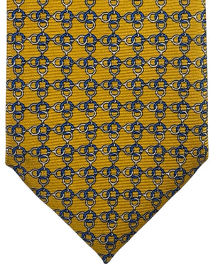 Ermenegildo Zegna Tie Orange Chain Link Pattern SALE