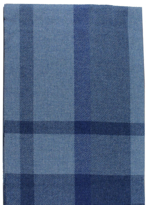 Ermenegildo Zegna Throw Blanket Blue Plaid - Luxury Wool Alpaca Cashmere SALE