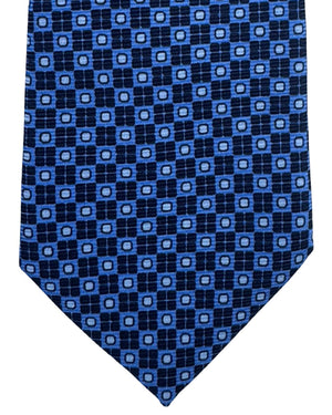 Ermenegildo Zegna Sevenfold Tie Blue Geometric