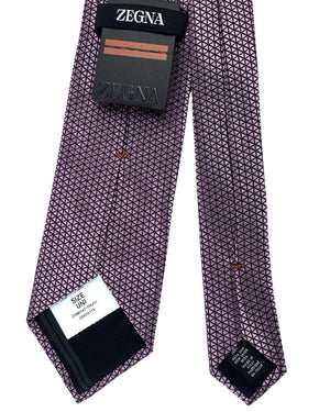 Ermenegildo Zegna Tie Dust Pink Geometric Pattern