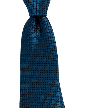 Ermenegildo Zegna Tie Teal Pattern - Narrow Cut