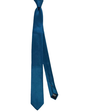 Zegna Tie Teal Pattern - Narrow Cut
