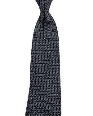 Ermenegildo Zegna Tie Dark Blue Geometric - Cento Fili