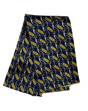 Zilli Silk Pocket Square Black Gold Logo SALE