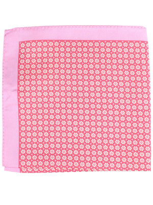 Luigi Borrelli Silk Pocket Square Pink Floral