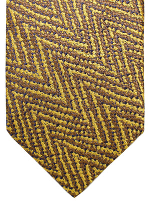 Missoni Tie Olive Brown Zig Zag Design