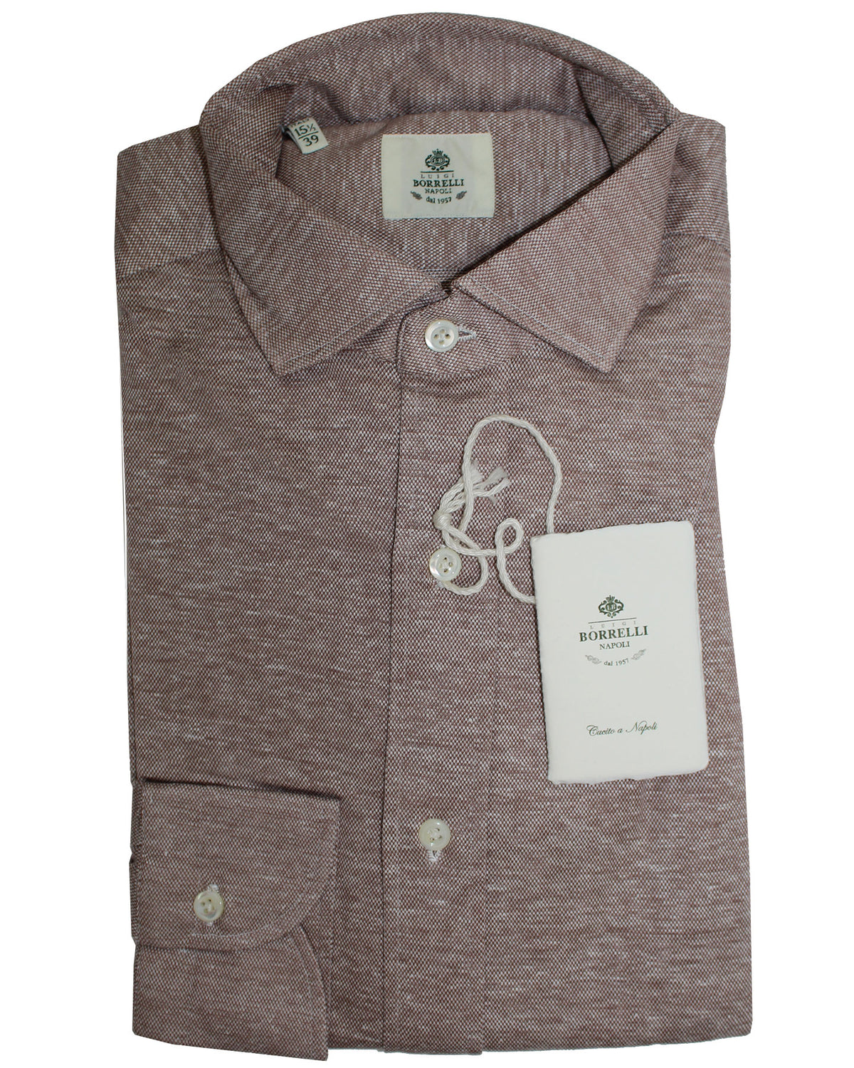 Luigi Borrelli Long Sleeve Polo Shirt Brown 