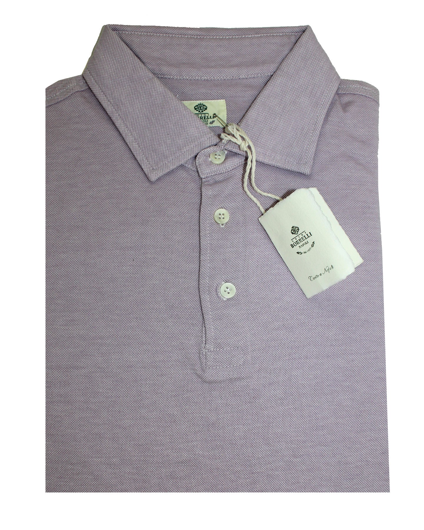 Luigi Borrelli Polo Shirt Lavender EU 50 - US 40