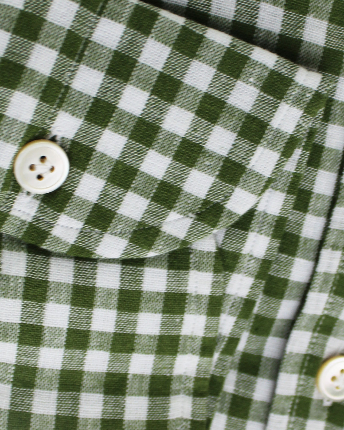 Luigi Borrelli Sport Shirt White Green Check 40 - 15 3/4