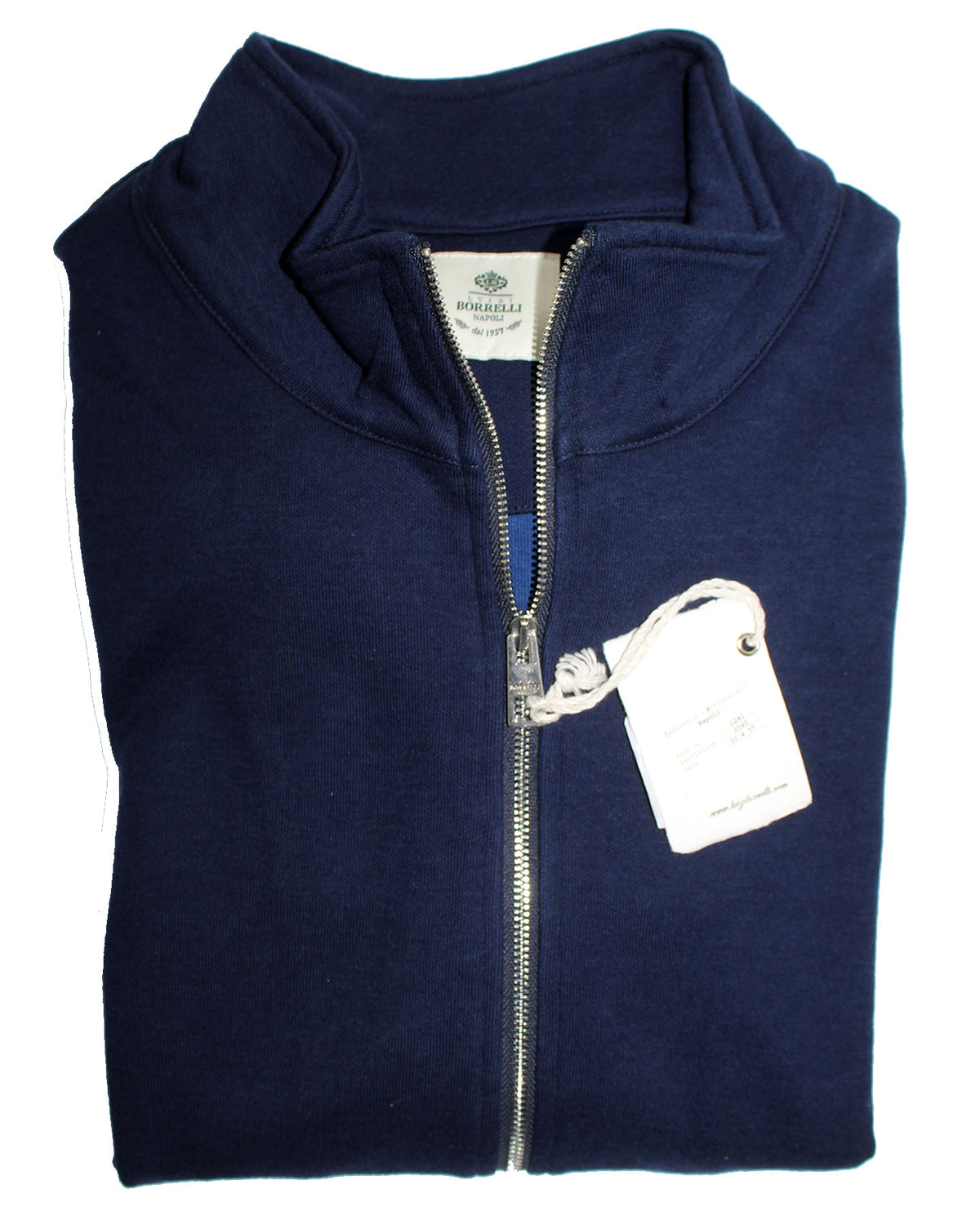 Luigi Borrelli Zip Sweater Navy