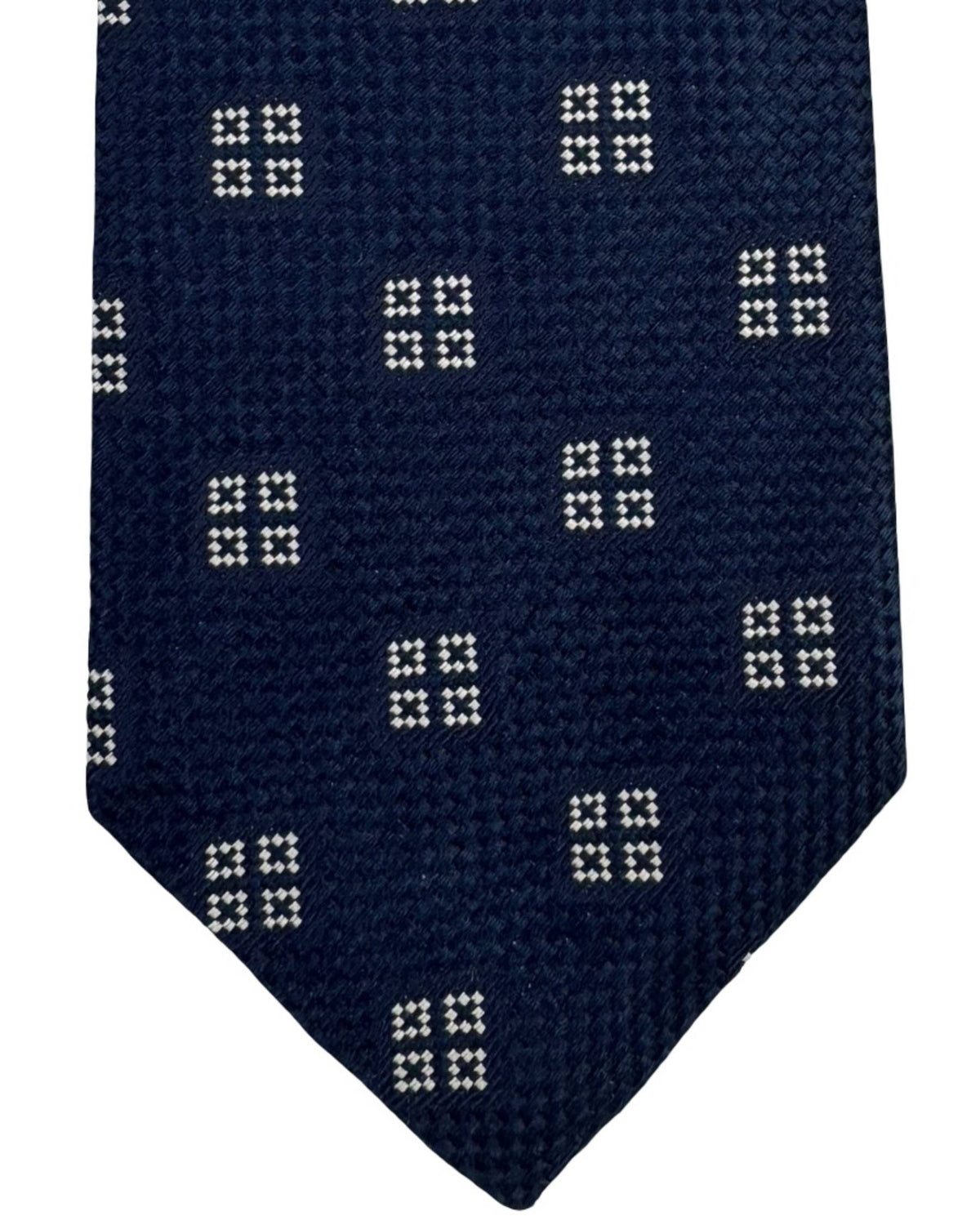Giampaolo Tie Dark Blue White Mini Squares