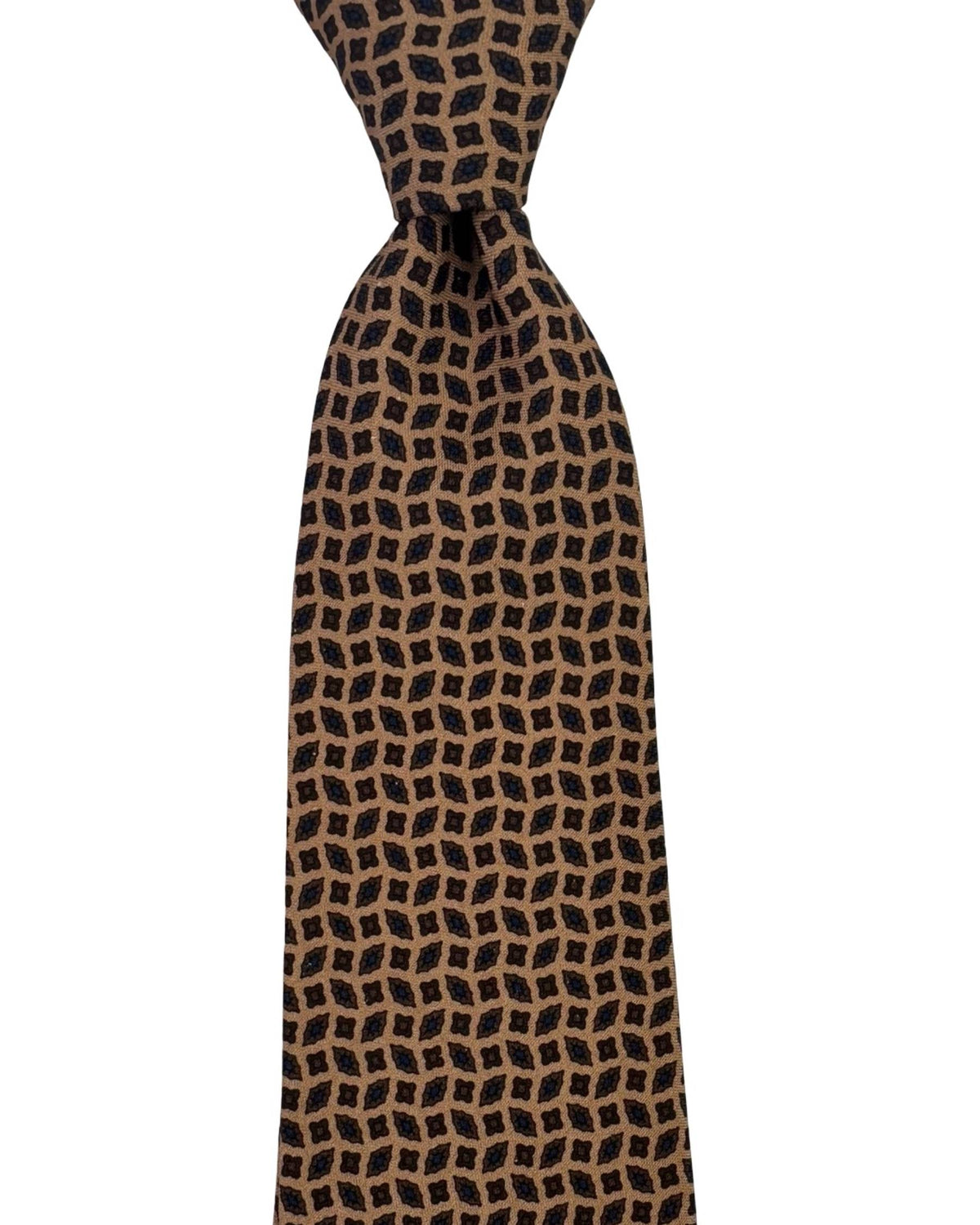 Giampaolo Tie Beige Black Brown Geometric