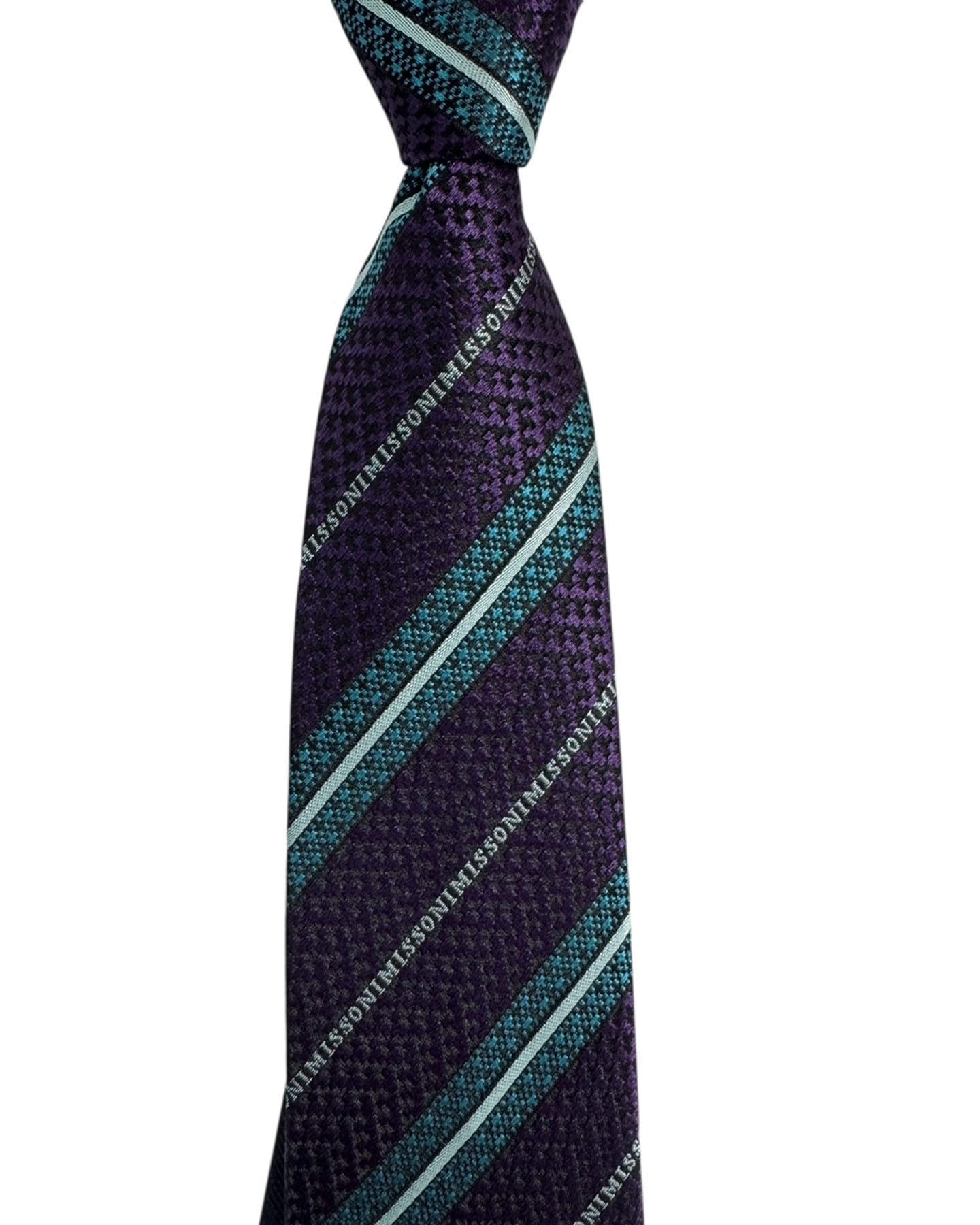 Missoni Tie  Purple Teal Stripe