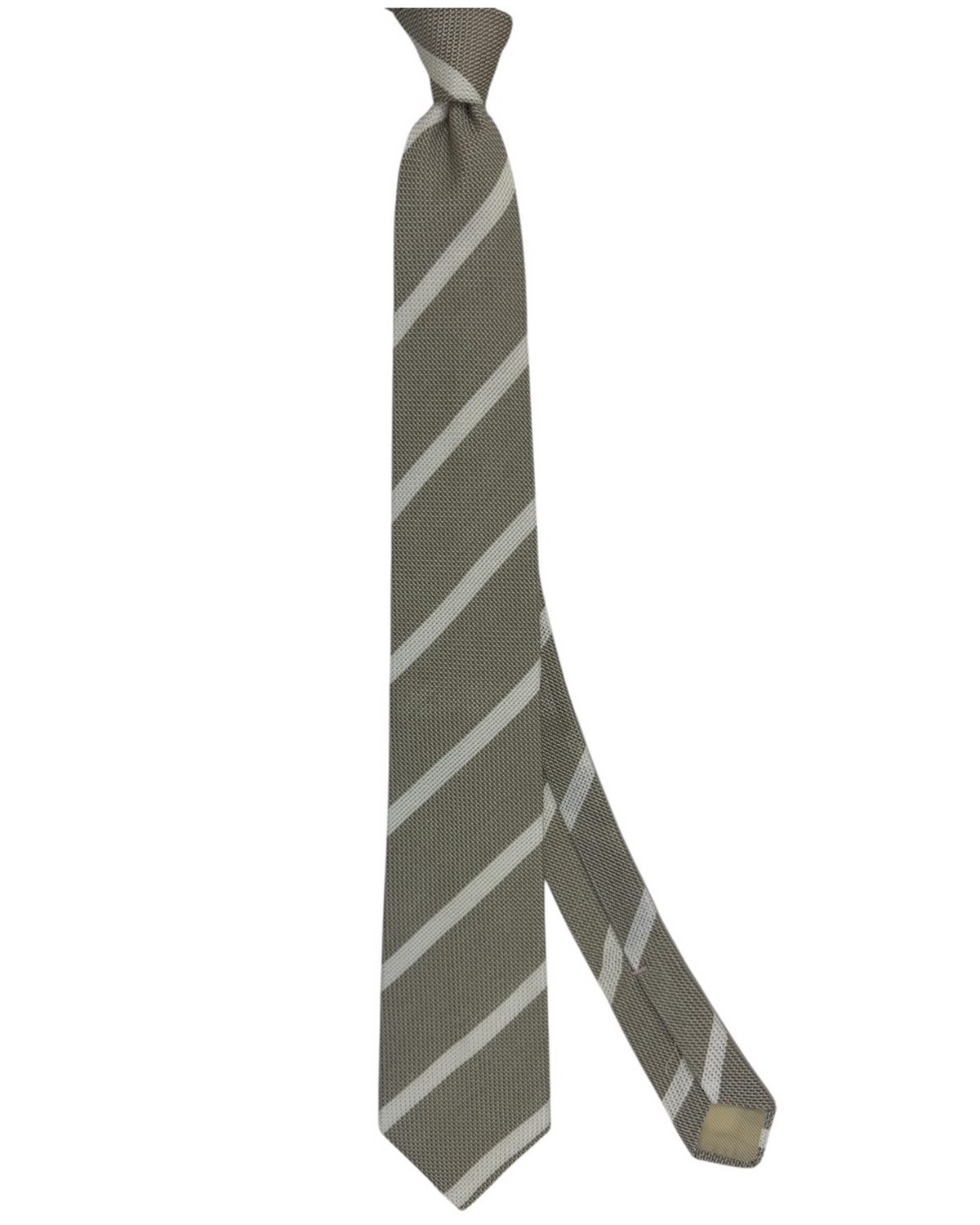 Luigi Borrelli Tie Beige Regimental Stripe - Linen Silk SALE