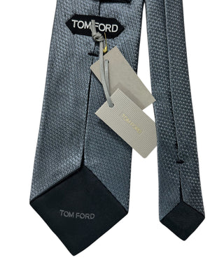 Tom Ford Tie  Silver & Gray Woven   - Wide Necktie