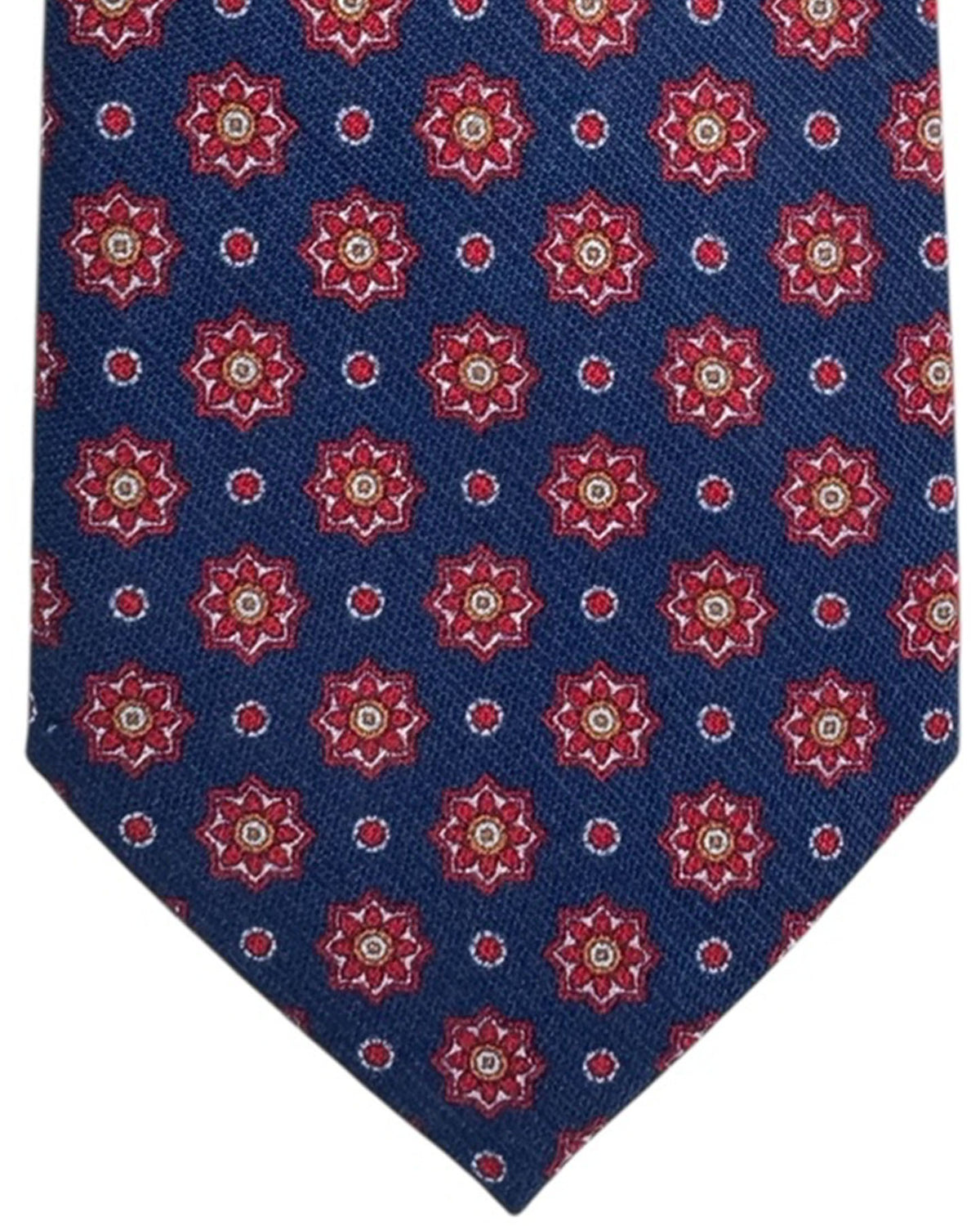 Missoni Tie Navy Red Medallion - Cotton Flax